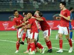 Pemain Timnas Indonesia merayakan Gol ke Gawang Kuwait