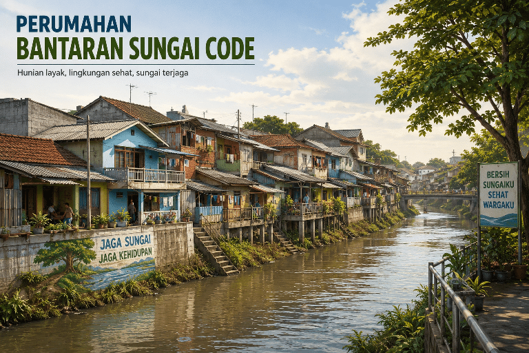 ilustrasi Bantaran Sungai Code.