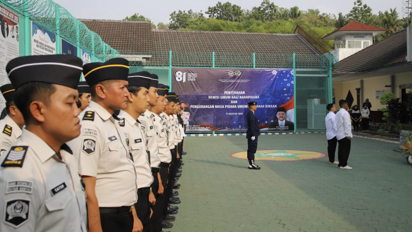 Upacara peringatan HUT ke-81 Kemerdekaan RI di Rutan Kelas IIB Bantul, Senin (17/8/2026).